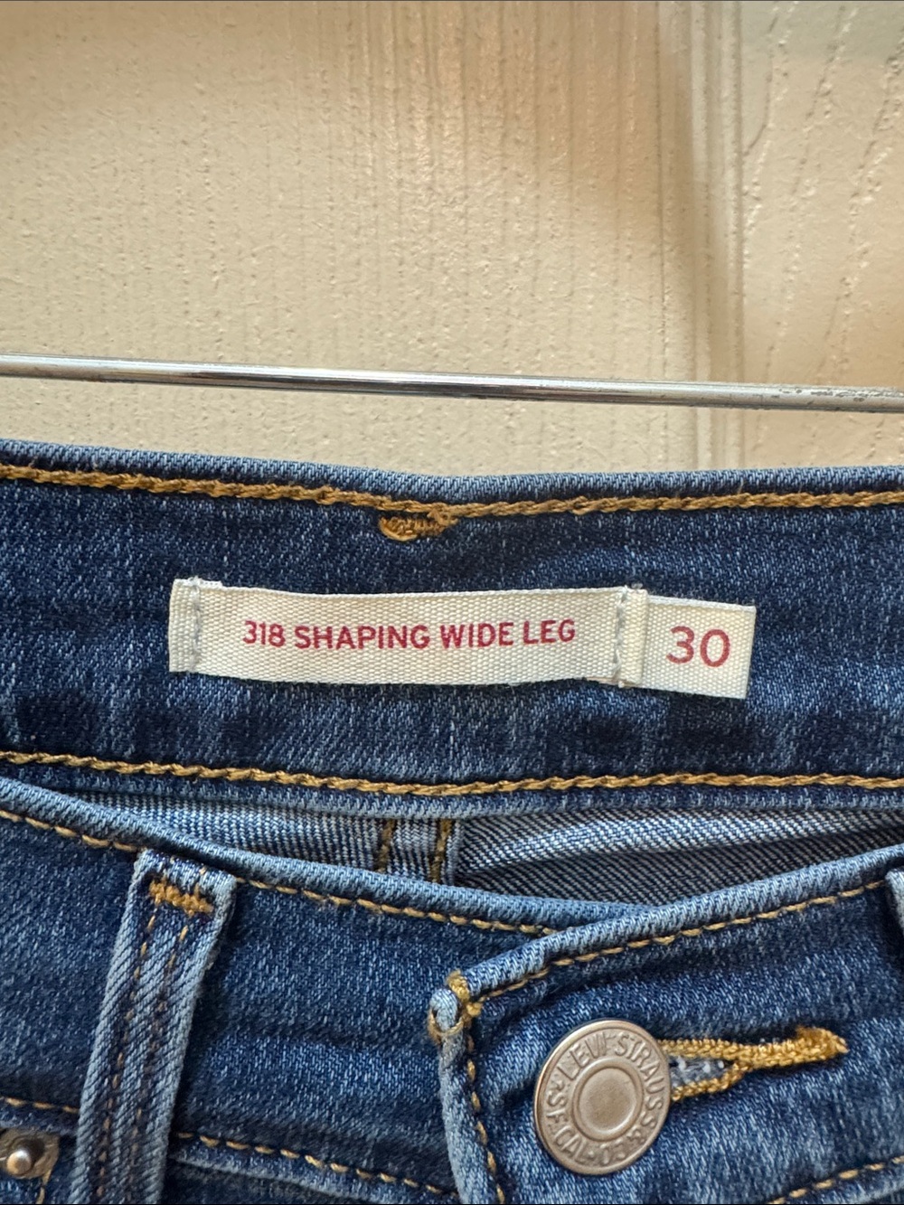 Levi's 318 Shaping Wide Leg Jeans in Indigo Blue
